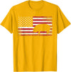 Pig Hog Farm Farmer 4th of July Shirt American Flag America T-Shirt - Golden Yellow