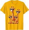 Zoo Family Funny Giraffe Animal Gifts Giraffe Family Sunglasses Safari Zoo Animal Lover Giraffes T-Shirt - Golden Yellow