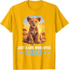 Lions Lion Lovers Shop Just a Girl who loves Lions Lion T-Shirt - Golden Yellow