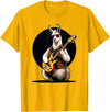 Music Lovers Alpaca Llama playing Guitar Llama playing Electric Guitar, Llama Guitarist T-Shirt - Golden Yellow