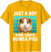 Cute Guinea Pig Stuff Accessories & Gifts Just a Boy Who Loves Guinea Pig Funny Guinea Pig Kids Boys T-Shirt - Golden Yellow