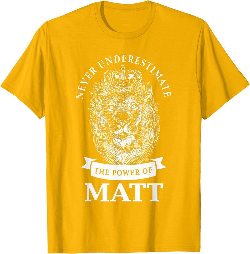 Gifts for Matt Matt Gift Name Lion T-Shirt - Golden Yellow