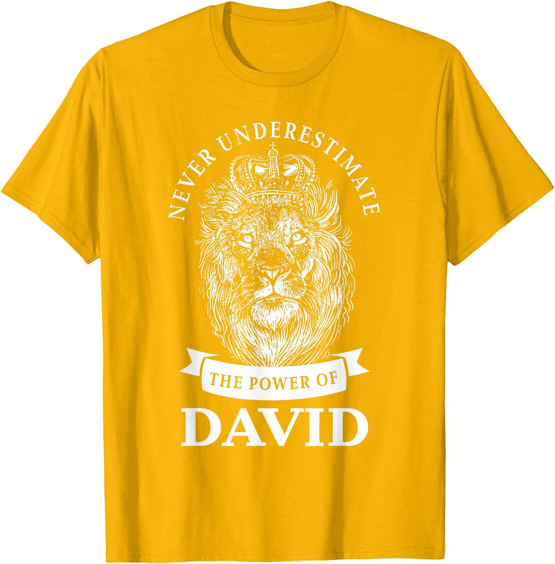 Gifts for David David Gift Name Lion T-Shirt - Golden Yellow