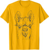 Funny Llama Alpaca Animal Lover Gifts Clothing Llama Alpaca Line Art T-Shirt - Golden Yellow