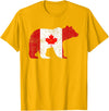 Happy Canada Day Polar Bear Flag Retro Tees Co Happy Canada Day Funny Canadian Polar Bear Animal Flag Retro T-Shirt - Golden Yellow