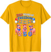 Farmer 4th Of July Costume 250th Freedom 4th of July US Flag Fireworks Three Cute Pigs T-Shirt - Golden Yellow