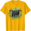 Farm Animal Art by CSForest Black Angus Cow & Cute Calf Farm Animals T-Shirt - Golden Yellow