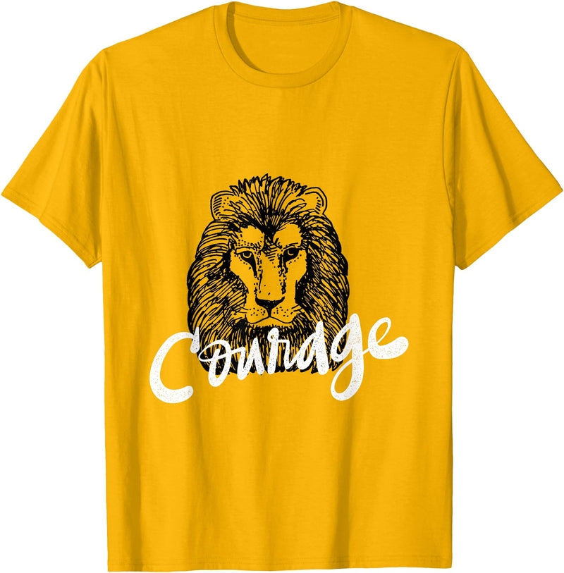 Totality Lion Head Courage T-Shirt T-Shirt - Golden Yellow