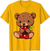 Cute Cherry Animals Cherry Bear Cute Bear Nature Cherry Fruit Artwork Wildlife T-Shirt - Golden Yellow