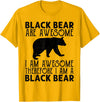 Cool American Black Bear Lovers gifts costume Black Bear Tee Funny American Bear Lover Animal T-Shirt - Golden Yellow