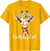 Zoo Animal Matching Birthday Girl Party Outfits Giraffe Birthday Girl Outfit for Wife Zoo Birthday Party T-Shirt - Golden Yellow