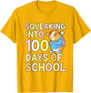 Guinea Pig 100 Days School Tees 100 Days Of School Squeaking Guinea Pig School Backpack Pet T-Shirt - Golden Yellow