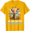Giraffes Giraffe Lovers Shop Just a Boy who loves Giraffes. Giraffes Giraffe T-Shirt - Golden Yellow