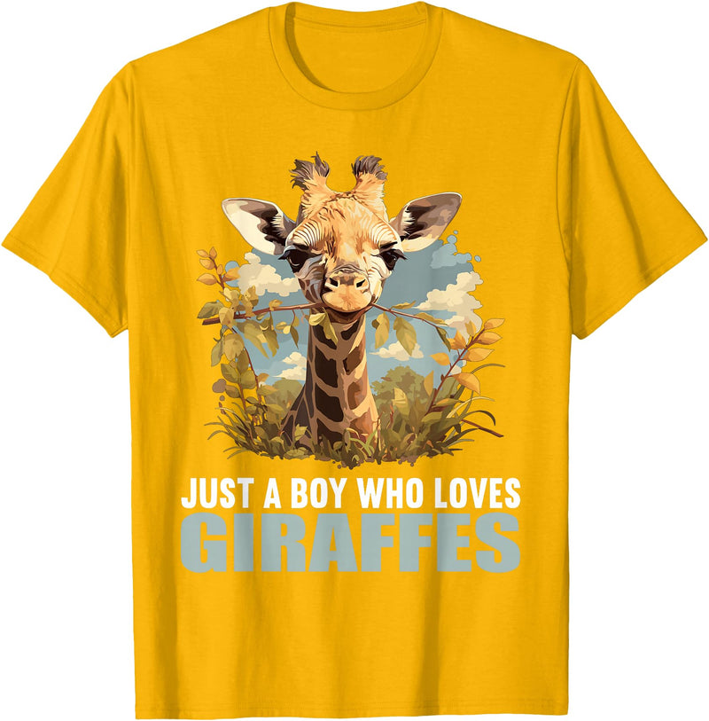 Giraffes Giraffe Lovers Shop Just a Boy who loves Giraffes. Giraffes Giraffe T-Shirt - Golden Yellow