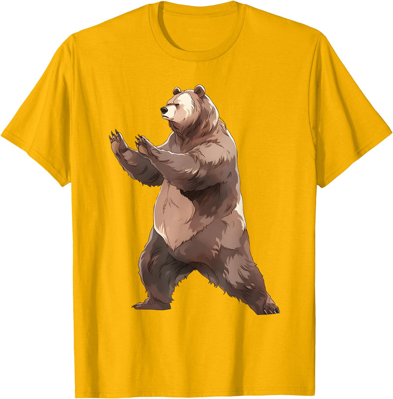 Funny Chigong Tai Chi Meditation Qi Qong Lover Zen Chi Kung - Qi Gong Bear - Qi Gong Animal - Funny Qi Gong T-Shirt - Golden Yellow
