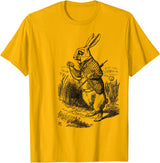 Cute Rabbit Lover Bunny Graphic T-Shirt (Slate Grey) in Golden Yellow