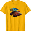 Green Terror Oscar Cichlid Tees Oscar Fish Green Terror Cichlids Monster Fish Aquarium T-Shirt - Golden Yellow
