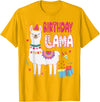 Family Matching Llama Birthday Party Supplies Birthday Llama Girl Birthday Party Llama Birthday Theme T-Shirt - Golden Yellow