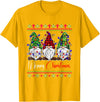 Xmas Lights Gnomes Holiday Graphics Merry Christmas Leopard Buffalo Red Plaid for Men Women T-Shirt - Golden Yellow