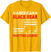 Funny Black Bear Hunting Gear Gifts For Men Hunter American Black Bear Hunting Legend USA Black Bear Hunting T-Shirt - Golden Yellow
