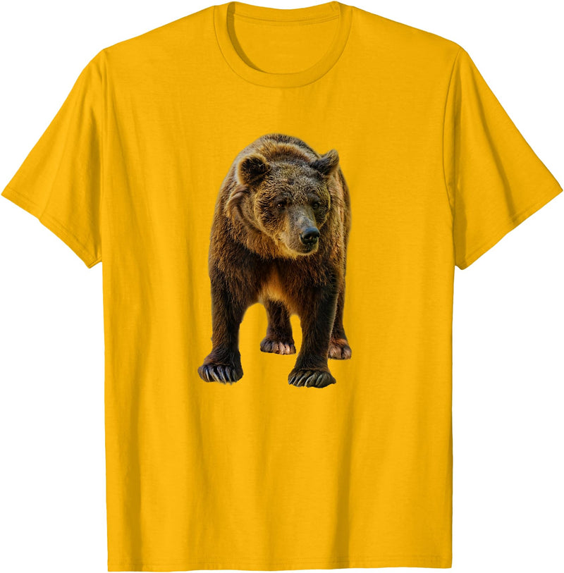 Bear Tees Grizzly Bear Vintage Graphic T-Shirt T-Shirt - Golden Yellow
