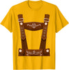 Bavarian Oktoberfest Halloween Costume Oktoberfest Costume Halloween Lederhosen T-Shirt - Golden Yellow