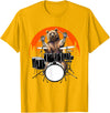 Drum Instrument Drummer Apparel Musical Animal Bear Playing Drums For Drum Lover And Musical Drummer Lover T-Shirt - Golden Yellow
