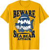 River Beautiful Day Beware Sea Bear Attack T-Shirt - Golden Yellow
