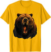 Forest Animal Art Bear Portrait Art Work Wildlife Animal Lovers Forest Motif T-Shirt - Golden Yellow