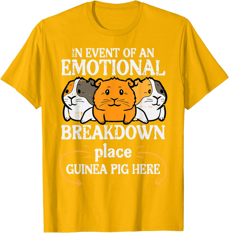 Guinea Pig Shirts For Men Women Kids Gift Emotional Breakdown Place Guinea Pig Cavy Pet Women Men Kids T-Shirt - Golden Yellow