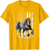 Friesian Design USA Flag Horse Relax it´s a Friesian T-Shirt - Golden Yellow