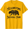 Yellowstone National Park Wyoming USA Outdoor Yellowstone National Park Bear Nature Hike Outdoors Vintage T-Shirt - Golden Yellow