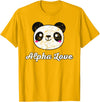 Alpha Love AOII Panda Bear Cute Kawaii Omicron A Alpha Love AOII Panda Bear Cute Kawaii O Pi Distressed T-Shirt - Golden Yellow