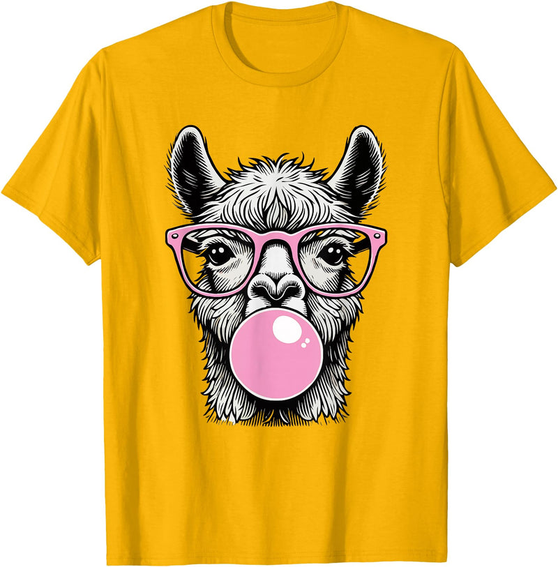 Llama Lovers Funny Animal Tee for Men Women & Kids Cute Llama Shirt for Women Funny Llama Lovers T-Shirt - Golden Yellow