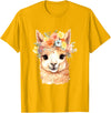Alpaca and llama with flowers Designs Alpaca with Flowers, Cute Alpaca and Llama T-Shirt - Golden Yellow