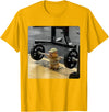 Hamster Deadlift Training Funny Cute Rat Weightlifting Meme T-Shirt - Golden Yellow