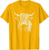 Scottish Highland Cattle Cow Merch Scottish Highland Cattle Cow Drawing T-Shirt - Golden Yellow
