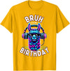 Llama Birthday Apparel Family Party Birthday Tees Bruh Its My Birthday Llama Boy Kids Girl Family Funny Party T-Shirt - Golden Yellow