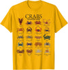 Crabs and Crustaceans Designs Colorful Crab Species - Crabs T-Shirt - Golden Yellow