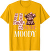 Highland Cow Print 4 Year Old Girl Birthday Gifts 4 Ever Moody Scottish Highland Cow 4th Birthday Girl T-Shirt - Golden