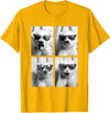 Funny Animal Photography Clothing Co. Baby Polar Bears with Sunglasses Cute Bear Cubs Photo Booth T-Shirt - Golden Yellow