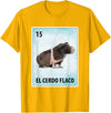 Skinny Pig Mexican Tee El Cerdo Flaco Mexican Skinny Pig Cards T-Shirt - Golden Yellow