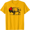 Buffalo Beanie Buffalo Wearing a Beanie Stocking Hat T-Shirt T-Shirt - Golden Yellow