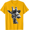 Safari Animal Art Giraffe with Sunglasses Wildlife Safari Giraffe Animal Lover T-Shirt - Golden Yellow