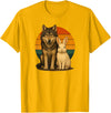 Wolf Rabbit Retro Animal Friends T-Shirt in Golden Yellow