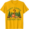 Camping 2nd Birthday Adventure Family Matching Camper 2nd Birthday Boy Forest Bear Camping Adventure Gift T-Shirt - Golden Yellow