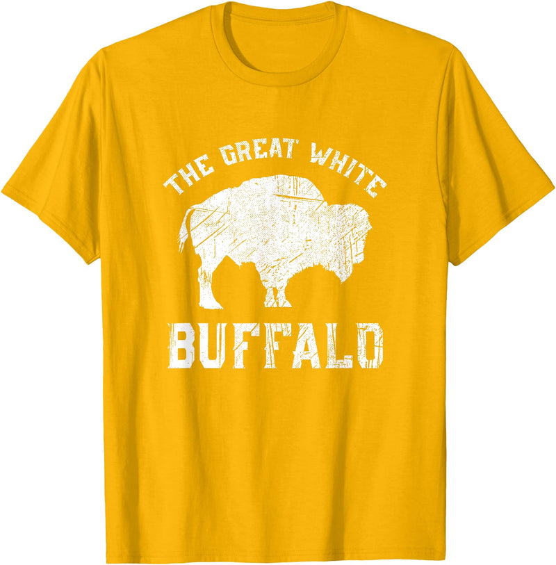 We Are Wildlife The Great White Buffalo T-Shirt Native American Inspired T-Shirt - Golden Yellow