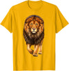 click here for better realistic Animals tees Lion Walking Realistic for Lovers Lions King African Animal T-Shirt - Golden Yellow