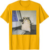 Cyber Hamster Meme Cringe Funny Animal Vintage Graphic Tee T-Shirt - Golden Yellow