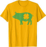 Pig - Shamrock St Patricks Day - Shirts Pig - Shamrock St Patricks Day Saint Paddys Irish Funny T-Shirt - Golden Yellow